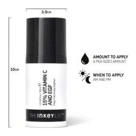 The INKEY List 15% Vitamin C + EGF Serum 30ml
