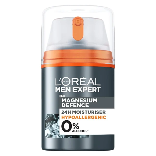 Loreal Men Expert Sensitive Skin Moisturiser Magnesium Defence Hypoallergenic 24H Daily Men's Moisturiser 50ml