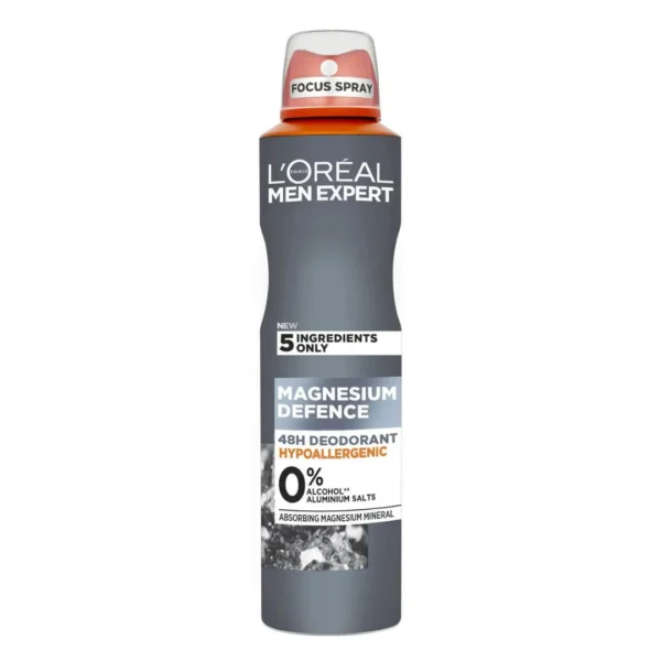 Loreal Men Expert Hypoallergenic Deodorant Magnesium Defence Hypoallergenic 48 Hour Protection Men's Deodorant 250ml