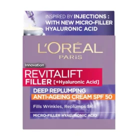 Loreal Paris Revitalift Filler + Hyaluronic Acid Anti Ageing Anti-Wrinkle SPF 50 Replumping Day Cream 50ml