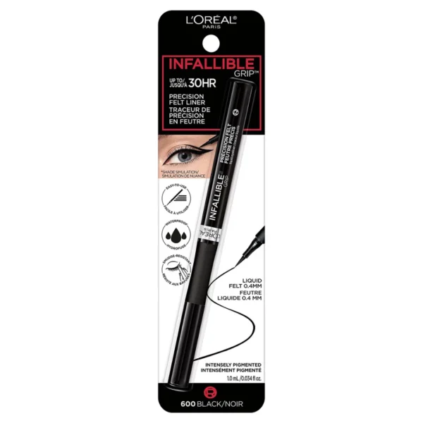 Loreal Paris Infallible Grip Precision Felt 0.4mm 27H Longwear Eyeliner Black