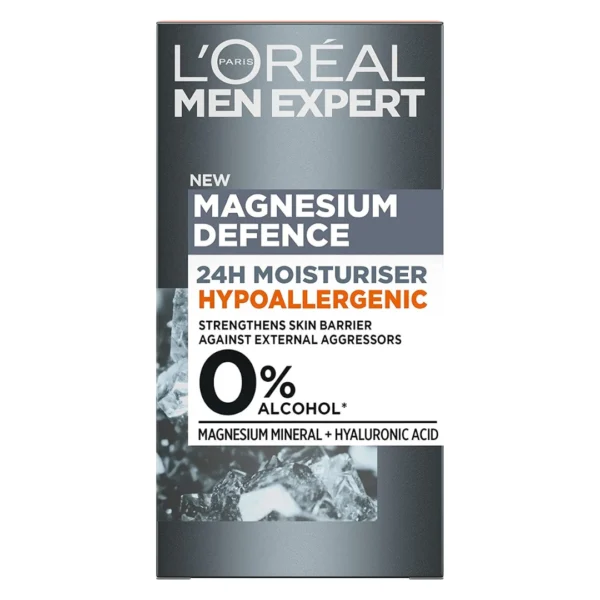 Loreal Men Expert Sensitive Skin Moisturiser Magnesium Defence Hypoallergenic 24H Daily Men's Moisturiser 50ml