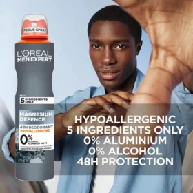 Loreal Men Expert Hypoallergenic Deodorant Magnesium Defence Hypoallergenic 48 Hour Protection Men's Deodorant 250ml